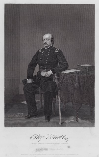 Benjamin F Butler (kaiverrus) tekijältä Alonzo (after) Chappel