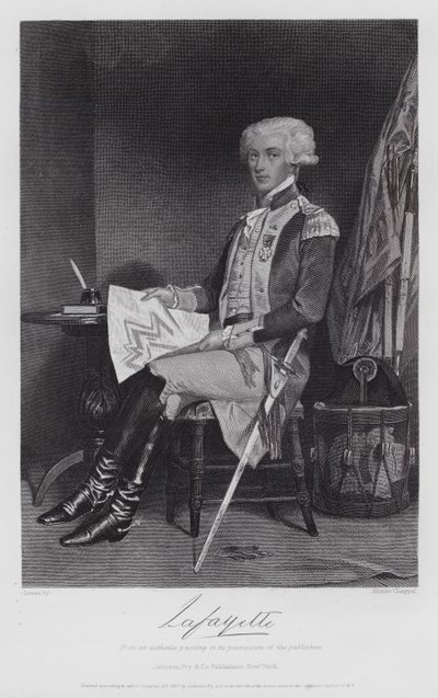 Gilbert Motier De Lafayette (kaiverrus) tekijältä Alonzo (after) Chappel