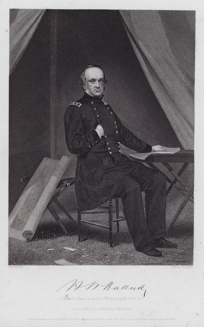 Henry Wager Halleck (kaiverrus) tekijältä Alonzo (after) Chappel
