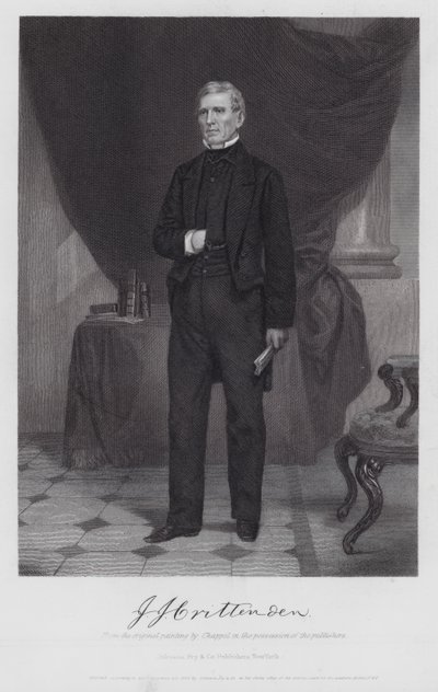 John J Crittenden (kaiverrus) tekijältä Alonzo (after) Chappel