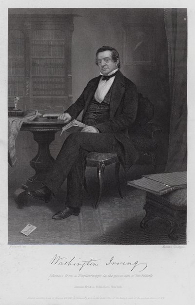 Washington Irving (kaiverrus) tekijältä Alonzo (after) Chappel