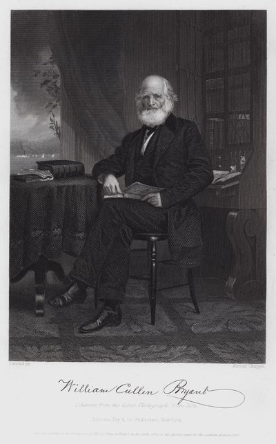 William Cullen Bryant (kaiverrus) tekijältä Alonzo (after) Chappel