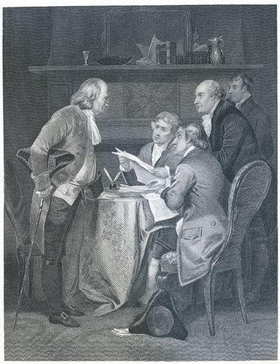 Itsenäisyysjulistuksen laatiminen 1776, 1859 tekijältä Alonzo Chappel