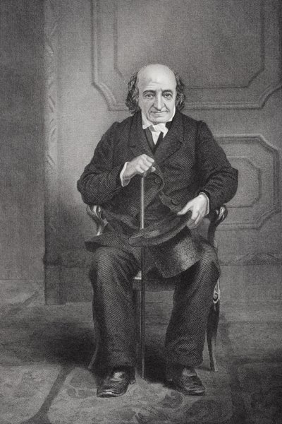 Albert Gallatinin (1761-1849) muotokuva (litho) tekijältä Alonzo Chappel
