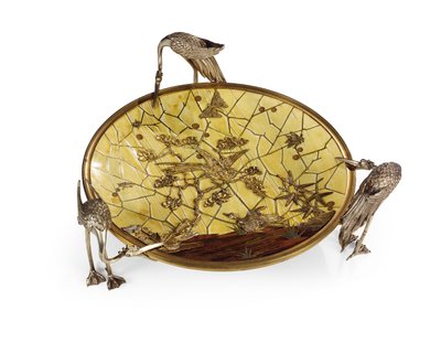 Cup (Tazza), Ferdinand Duvinagen intarsia, 1800-luvun toinen puoli (hopeattu ja kullattu pronssi, norsunluu ja puu) (katso myös 476612) tekijältä Alphonse Gustave Giroux