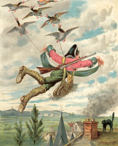 Paroni Münchausenin seikkailut (chromolitho) tekijältä Alphonse Adolphe Bichard