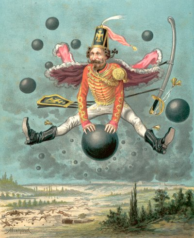 Paroni Münchausenin seikkailut (chromolitho) tekijältä Alphonse Adolphe Bichard