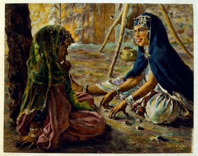 Dinet:n kuvitus teoksesta Mirages Scenes of Arab life. 1906. Mirages, Scénes De La Vie Arab on kuvittanut Etienne Dinet Silman Ben Ibrahim Bamerin kommentilla. Nasreddine Dinet syntyi nimellä Alphonse-Étienne Dinet; (1861-1929) oli ranskalainen itämainen tekijältä Alphonse Etienne Dinet