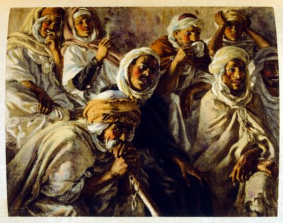 Dinet:n kuvitus teoksesta Mirages Scenes of Arab life. 1906. Mirages, Scénes De La Vie Arab on kuvittanut Etienne Dinet Silman Ben Ibrahim Bamerin kommentilla. Nasreddine Dinet syntyi nimellä Alphonse-Étienne Dinet; (1861-1929) oli ranskalainen itämainen tekijältä Alphonse Etienne Dinet