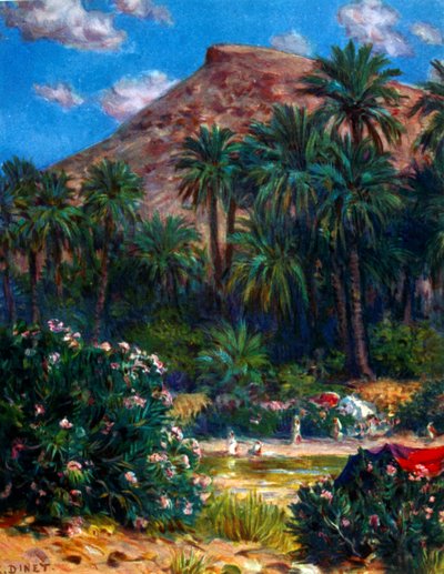 Oasis, Nasreddine Dinet (Alphonse-Étienne Dinet). 1861 1929. ranskalainen orientalistinen taidemaalari 1918 tekijältä Alphonse Etienne Dinet