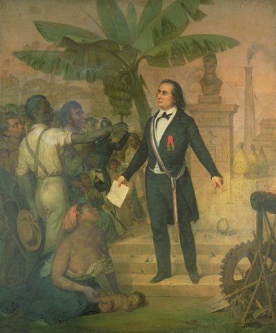 Joseph Napoleon Sebastien Sarda Garriga (1808-77) La Reunionin vapautussäädöksellä tekijältä Alphonse Garreau