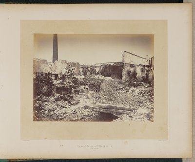 J. Falck et Cie -yhtiön tehdas paloi La Villettessä. tekijältä Alphonse J. Liébert