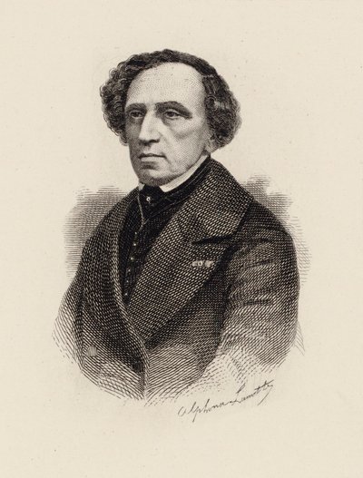 Säveltäjä Giacomo Meyerbeerin muotokuva 1791-1864, 1875. tekijältä Alphonse Lamotte