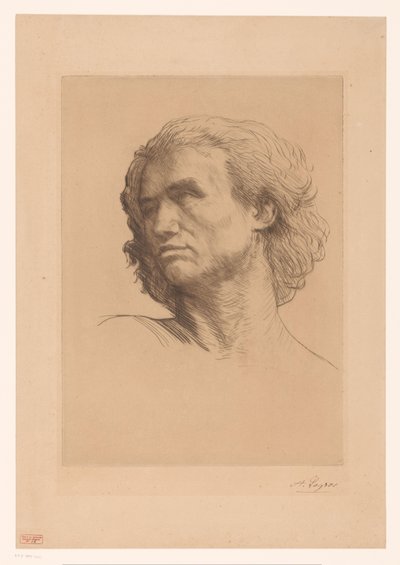 Miehen pää tekijältä Alphonse Legros (signed by artist)