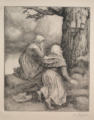 Kumarrus Tree Larbre de salut -puun edessä. tekijältä Alphonse Legros