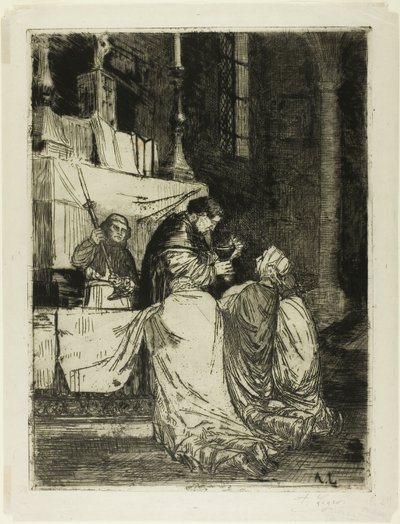 Ehtoollinen St. Médardin kirkossa tekijältä Alphonse Legros
