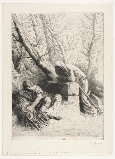 Kuolema ja puunhakkaaja tekijältä Alphonse Legros