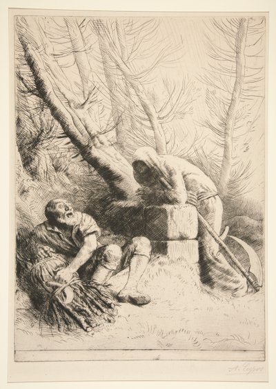 Kuolema ja puunhakkaaja tekijältä Alphonse Legros