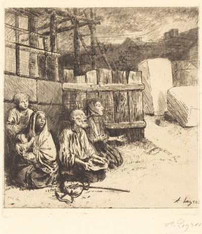 Englannin kerjäläiset Englantilaiset kerjäläiset, 1875. tekijältä Alphonse Legros