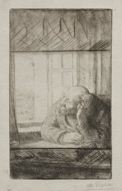 Ilta ikkunassa. tekijältä Alphonse Legros