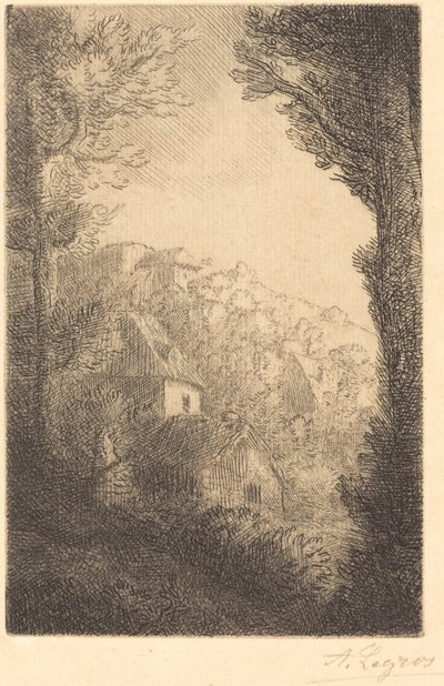 Maatila rinteellä auringonvalossa tekijältä Alphonse Legros