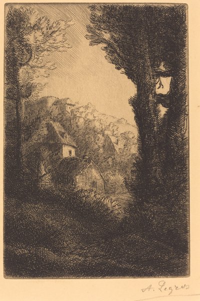 Maatila rinteellä auringonvalossa tekijältä Alphonse Legros