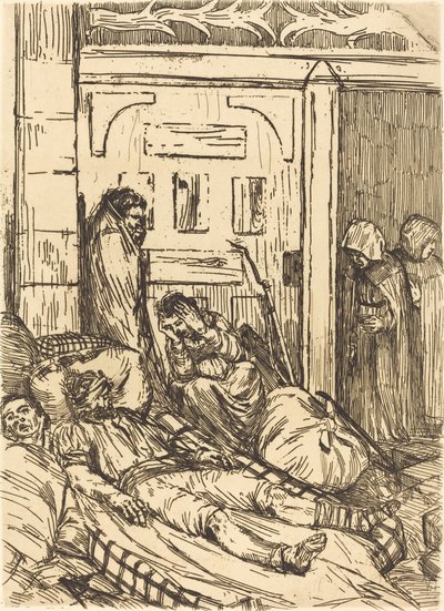Kenttäsairaalan ambulanssi. tekijältä Alphonse Legros