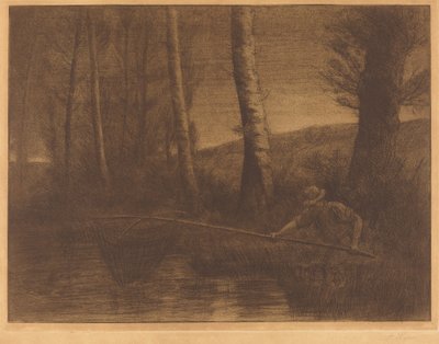 Kalastaja vanneverkolla (La peche a la problem) tekijältä Alphonse Legros
