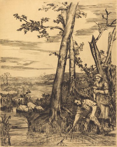 Rapujen kalastus Rapukalastajat. tekijältä Alphonse Legros