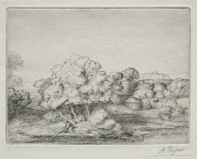 Hamlet lähellä järveä tekijältä Alphonse Legros