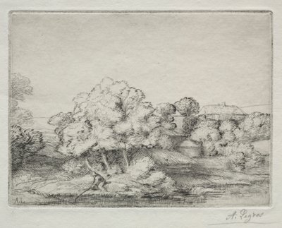 Hamlet lähellä järveä tekijältä Alphonse Legros