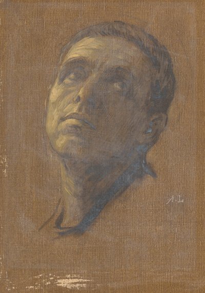 Ylöskäännettyjen silmien miehen pää, 1800-luvun loppu - 1900-luvun alku. tekijältä Alphonse Legros