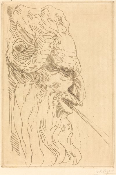 Satyyrin pää (Tete de satyre) tekijältä Alphonse Legros