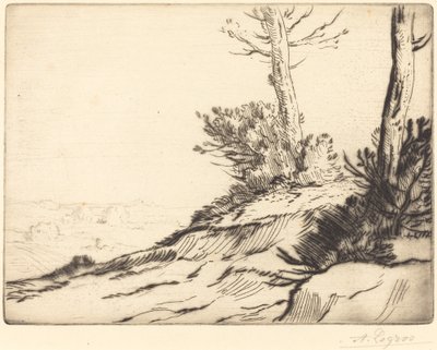 Kukkula pensaineen (La butte aux broussailles) tekijältä Alphonse Legros
