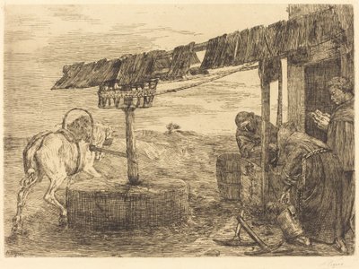 Hevoskäyttöinen mylly (Le manege) tekijältä Alphonse Legros