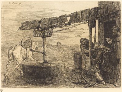 Hevoskäyttöinen mylly (Le manege) tekijältä Alphonse Legros