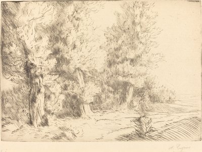 Fontainebleaun metsässä (Dans la foret de Fontainebleau) tekijältä Alphonse Legros