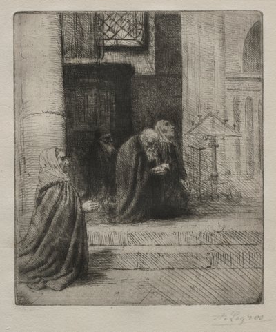 Kirkon sisätilat tekijältä Alphonse Legros