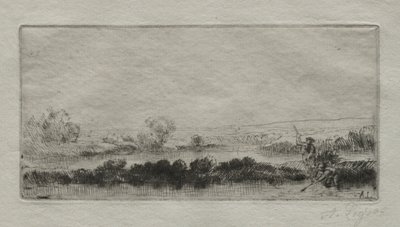 Maisema Beat-bogin kanssa: Suossa. tekijältä Alphonse Legros
