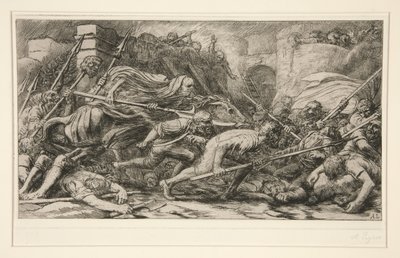 Le Triomphe de la Mort: Apres le Combat (Kuoleman voitto: Taistelun jälkeen) tekijältä Alphonse Legros