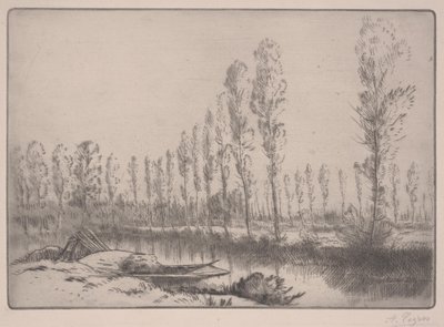 Les Tourbieres: Lähellä Amiensia (etsaus) tekijältä Alphonse Legros