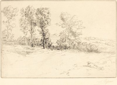 Meadow in Sunshine (Le pre ensoleille) tekijältä Alphonse Legros