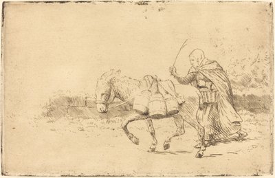 Boulognen maitotar, 1. lautanen (Laitiere a Boulogne) tekijältä Alphonse Legros