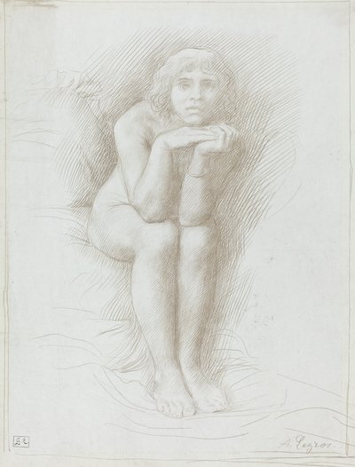 Alaston malli istuu. tekijältä Alphonse Legros