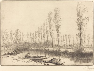 Poppelit lähellä Amiensia Lähellä Amiensia, suot. tekijältä Alphonse Legros