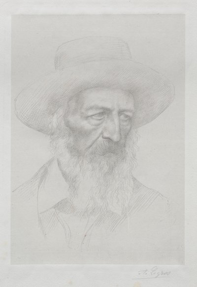 Alfred Lord Tennysonin muotokuva. tekijältä Alphonse Legros