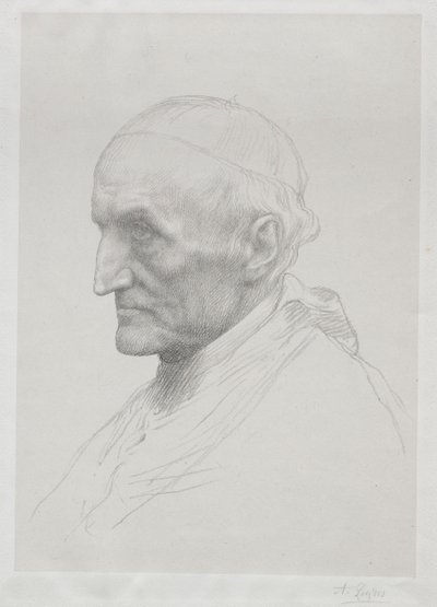 Kardinaali Manningin muotokuva, toinen levy. tekijältä Alphonse Legros
