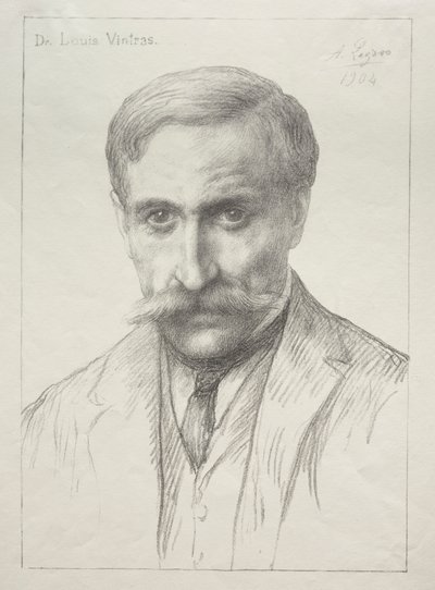 Muotokuva Dr. Louis Vintras. tekijältä Alphonse Legros