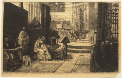 Kulkue espanjalaisessa kirkossa tekijältä Alphonse Legros