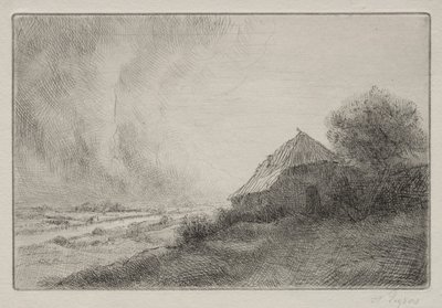 Raunioitu talo rinteessä tekijältä Alphonse Legros